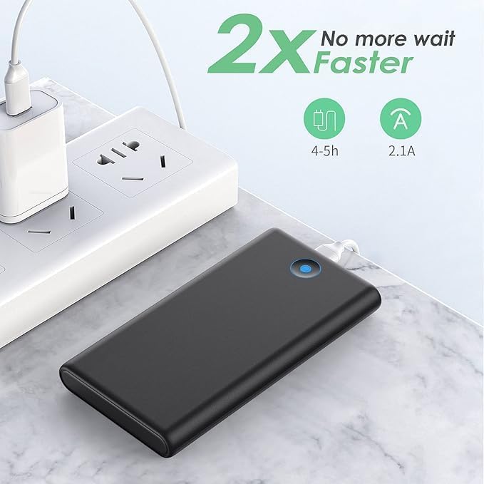 [2-Pack] Portable Charger Power Bank 20000mAh,Ultra Slim Fast Charging Battery Pack with Dual USB Outputs,Travel Essential Portable Phone Charger for iPhone 17/16/15/14/13/12/X,Galaxy S24-Black+Red