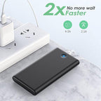 [2-Pack] Portable Charger Power Bank 20000mAh,Ultra Slim Fast Charging Battery Pack with Dual USB Outputs,Travel Essential Portable Phone Charger for iPhone 17/16/15/14/13/12/X,Galaxy S24-Black+Red