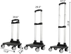 Backpack Trolley - 4 Wheels Folding Compact Lightweight Luggage Cart, Travel Trolley for Bags/Lunch Backpack/Golf Bag (4 Wheels)