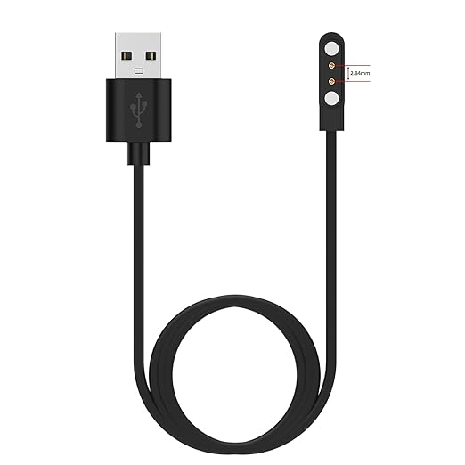 RuenTech Smart Watch Chargers, Magnetic Universal Charger, Charging Pin Spacing 2.54mm/4mm/7.62mm, Compatible for SmartWatch (Black, 2.54mm)