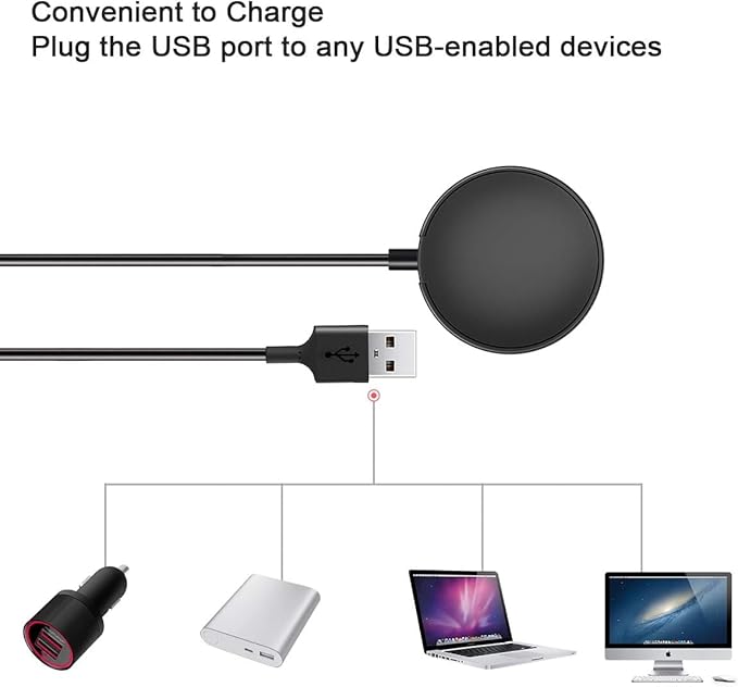 for Samsung Watch Charger Galaxy Charger Fast Charging Compatible with Galaxy Watch 8/8 Classic/7/6/6 Classic/5/5 Pro/4/4 Classic/3/Active Ultra/Active 2 Adapter Magnetic Wireless Charging Cable 3.3FT