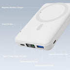 AOGUERBE for Magsafe Power Bank, 10000mAh Foldable Wireless Portable Charger with LED Display, 3 in 1 Magnetic Battery Pack with 22.5W Fast Charging for iPhone 17/16/15/14/13/12 Pro/Pro Max/Plus/Mini