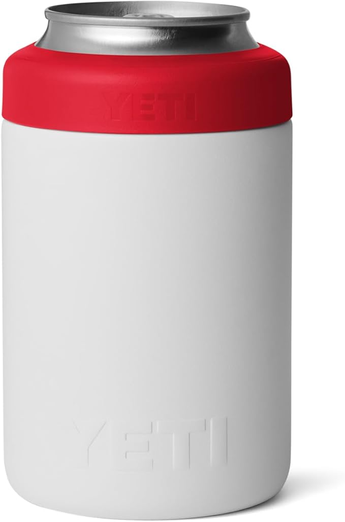 YETI Rambler 12 oz. Colster Can Insulator for Standard Size Cans, White/Rescue Red/Badge