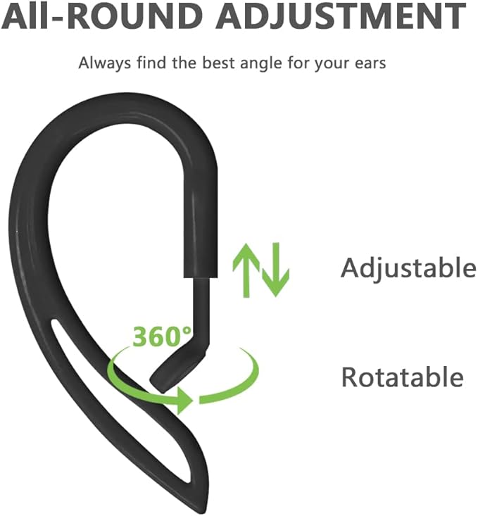 Ear Hooks Compatible with AirPods 3rd Generation [Multi-Dimensional Adjustable] YINVA Accessories Compatible with AirPods Pro AirPods 3 2 1 Gen(Black)