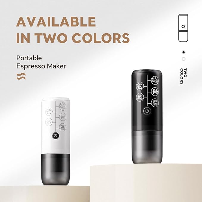 3 in 1 Portable Espresso Machine With NO Heating Function, Type-C Charging Electric Espresso Maker, 17 Bar Mini Coffee Maker For N ESPRESSO/DolceGustoPods & Ground Coffee On the Go, Black