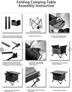 Foldable Camping Side Table, Ultralight Small Beach Aluminum, Portable Outdoor Table with Carry Bag and Storage for Picnic, Grill, Hiking, Fishing, Sand, Camping, Nature