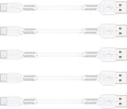 4 Inch USB C Cord Short 5 Pack Durable USB A to USB Type C Cable Fast Charging for Charging Station Compatible with Samsung Galaxy Note 10 20 S10 S20 A20 Plus LG (White)