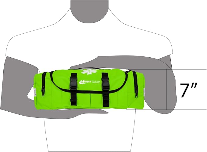 MFASCO Complete Emergency Response First Aid Kit Trauma Bag - 415 Piece Fully Stocked Supplies for Disaster Preparedness | for Business, Schools, Organizations, Groups, Home Safety (Reflective Green)