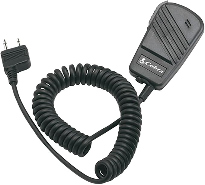 Cobra Premium Dynamic Replacement CB Microphone with Push-to-Talk (Black) – 2 Pin Lapel Speaker Mic Compatible with HH50WXST and HHRT50 CB Radio Models (PMR-SM)