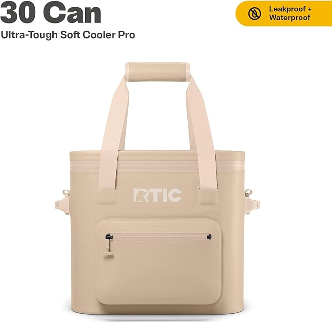RTIC Ultra-Tough Soft Cooler Pro, Insulated, Waterproof, Leak Proof, Portable Floating Bag for Beverage, Drink, Lunch, Outdoor, Beach, Car, Camping, Picnic, Fishing, Boat