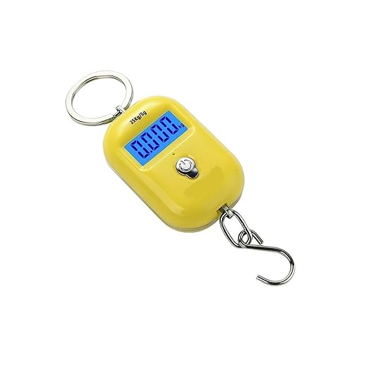 Luggage Weight Scale, 8pcs 25kg/5g Portable Hanging Scale Mini LCD Digital Scale for Fishing Luggage Travel Weighting Electronic Scale,for Travel(Yellow)