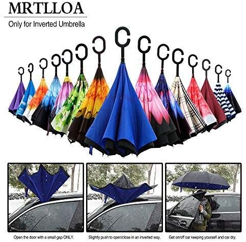 MRTLLOA 40/49/56 Inch Oversize Windproof Inverted Reverse Upside Down Umbrella, Golf Size Rain Umbrella, Double Layer, C-Shaped Handle for Men, Women and Kids