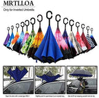 MRTLLOA 40/49/56 Inch Oversize Windproof Inverted Reverse Upside Down Umbrella, Golf Size Rain Umbrella, Double Layer, C-Shaped Handle for Men, Women and Kids