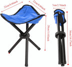 Folding Camping Stool with Carry Strap - Portable Tripod Lightweight 3-Leg Collapsible Chair for Outdoor Hiking, Fishing, Picnic & Travel(Blue)