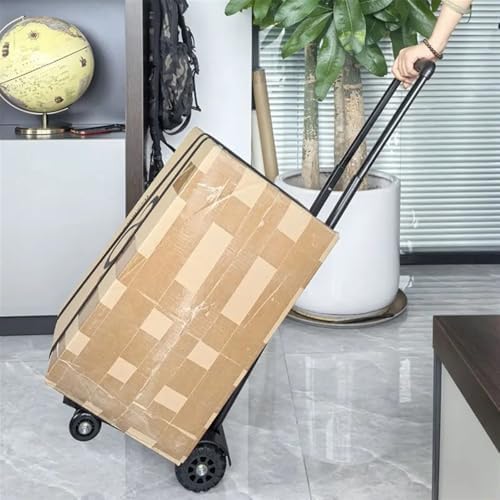Heavy Duty Folding Hand Truck Portable Trolley Cart for Luggage Shopping Home Office & Garden Compact Foldable Sack Wheel Barrow (32x25x93cm)