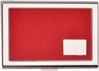EASTNIGHTS RFID Credit Card Holder Metal Wallet Stainless Steel and Pu Leather Credit Card Protector Case (red)