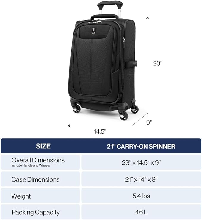 Travelpro Maxlite 5 Softside Expandable Luggage with 4 Spinner Wheels, Lightweight Suitcase, Men and Women, Orchid Pink Purple, Carry-on 21-Inch