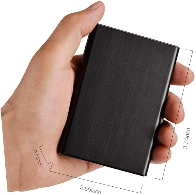 EASTNIGHTS RFID Credit Card Holder for Women and Men, Stainless Steel Credit Card Wallet for Holding Debit Card and ID Card (add 5PCS Card Slots)