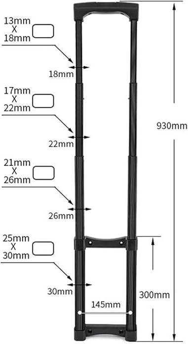Replacement Travel Luggage Telescopic Handle Stretchable 36.6inch Fine