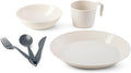 GSI Outdoors Cascadian Table Set I 6-Piece Camping, Backpacking Mess Kit, Plastic BPA Free, Plate, Bowl, Mug, Cup & Cutlery Set