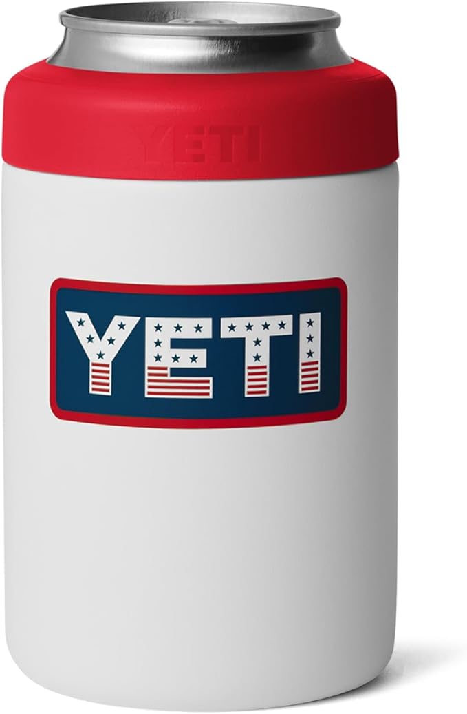 YETI Rambler 12 oz. Colster Can Insulator for Standard Size Cans, White/Rescue Red/Badge