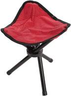 Folding Camping Stool with Carry Strap - Portable Tripod Lightweight 3-Leg Collapsible Chair for Outdoor Hiking, Fishing, Picnic & Travel(Red)