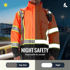 SKSAFETY Hi Vis Safety Rain Jacket for Men, Construction Work Rain Gear Heavy Duty Class 3 Rain Coat Waterproof Lightweight