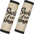2 Pack Luggage Handle Wrap with Travel Tags - Non-Slip Protective Cover Soft Handle Grips Covers for Suitcase(Vintage Swim for Swimming)