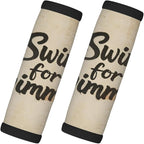 2 Pack Luggage Handle Wrap with Travel Tags - Non-Slip Protective Cover Soft Handle Grips Covers for Suitcase(Vintage Swim for Swimming)