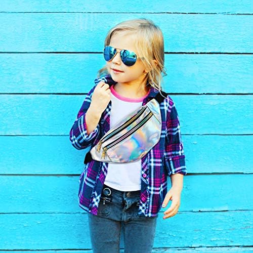 Frienda 2 Pieces Holographic Fanny Pack for Women Colorful Sport Waist Bag Pack