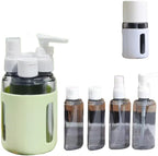 4 in 1 Travel Dispenser, 4 Pack Travel Bottles for Toiletries, Leak Proof Travel Size Containers, Portable Containers for Shampoo Lotion Conditioner Cream (GREEN 60ML)