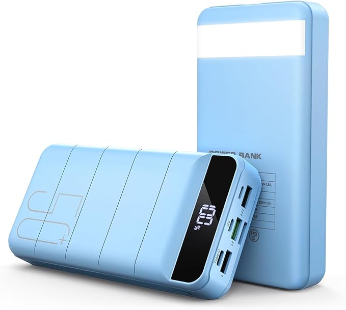 Power Bank Fast Charging 50000mAh - 22.5W Portable Charger USB C Quick Charge with 4 Outputs & 3 Inputs LED Display Huge Capacity External Battery Pack for iPhone, Samsung, iPad etc Sierra Blue