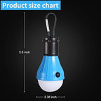 LED Camping Tent Lantern, Portable Outdoor Waterproof Emergency Light Bulb, Battery Powered with Clip Hook, Super Bright, for Hiking, Party，Camping, Fishing, Power Failure (4 Packs, Black )