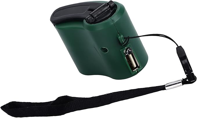 USB Hand Crank Portable Cell Phone Charger with LED Light - 5V Output for Hiking, Camping, Emergency