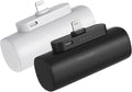 Miady 2-Pack Mini Portable Charger Built-in Connector for iPhone 14/13 Series, 5000mAh Small Power Bank 5V 2.1A Output Ultra-Compact Battery Pack Compatible with iPhone 12/11/XR etc Not for Android