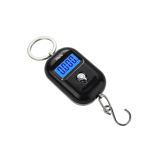 Luggage Weight Scale, 8pcs 25kg/5g Portable Hanging Scale Mini LCD Digital Scale for Fishing Luggage Travel Weighting Electronic Scale,for Travel(Black)