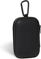 Earbud Case Portable EVA Storage Bag Cell Phone Accessories Organizer with Carabiner for Wired/Wireless Earphone, Earbud, Earpieces, SD Memory Card, Camera Chips, Tech Pouch, Rectangle, Black