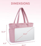 Wandering Nature Puffer Tote Bag with Cup Holder & Laptop Compartment & Trolley Sleeve for Travel, Work, Nurse, Women