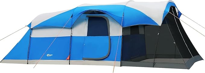 PORTAL 6/8/10 Person Family Camping Tent with Screen Room, Water Resistant Big Tunnel Tents with Rainfly, Large Family Tent for Camping, Outdoor, Patio