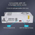 50A 600W 12V DC Power Supply, Universal Regulated Switching AC 110V/220V to DC Converter (SMPS) Transformer Driver Adapter for LED Strip Lights, CCTV Camera System, 3D Printer, Radio, Computer Project