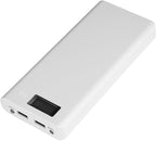 Portable 8x18650 Battery Power Bank Case, Dual USB Ports LCD Display, LED Indicator, for 3.7v Li ion Rechargeable Battery (White)
