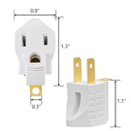 ZEAYEA 20 Pack 3 Prong to 2 Prong Adapter, Polarized Grounding Converter, Grounding Outlet Adapter for Wall Outlet Plugs Household Appliances