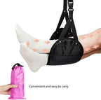 Foot Hammock, Perfect Airplane Foot Hammock to Relax Your Feet - Travel Essentials Comfy Foot Hanger Plane Footrest for Long Trip (Rose red)
