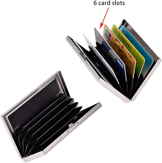 EASTNIGHTS RFID Credit Card Holder Stainless Steel Credit Card Protector Business Card Holder for Women Men
