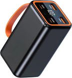 ZEZEFUFU Black Portable DIY Power Bank Case with LCD Display 4 Slots 21700 Battery Charger Shell Box Fast Charging Power Bank