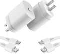 Type C Charger, 2Pack 25W PD USBC Wall Charger Super Fast Charging Block& 10ft Android Phone Cable Cord for Samsung Galaxy S25 S24 S23 S22 S21 S20 (Plus Ultra)/Note 20 10 9 8/ S10 S9 S8 White