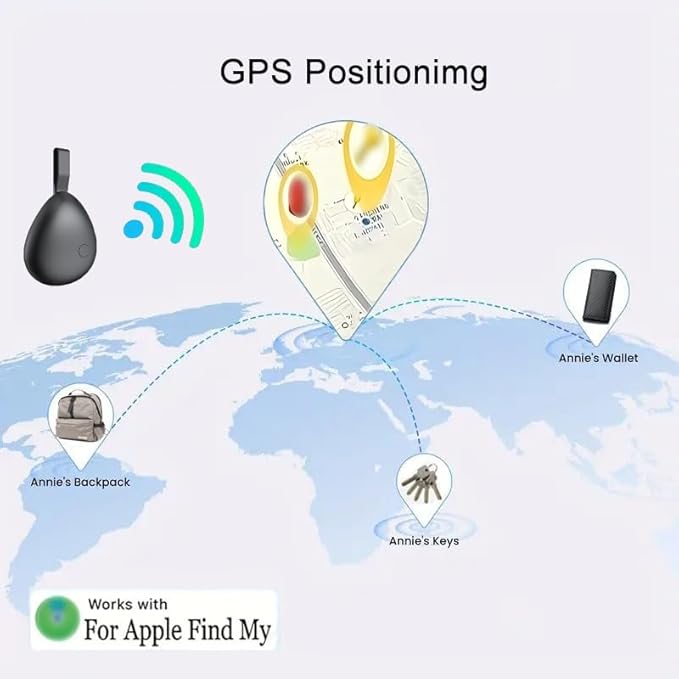 GPS Tracker for Vehicles, Mini Tracking Device for Vehicles, Car Tracker Device Hidden No Subscription Work with Find My (iOS Only), Key Finder, for Kids, Dogs, Luggage, Bag (White, 4 Pack)