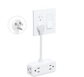 TROND Outlet Extender with 6 Inch Cord, Flat Plug Adapter with 4 Electrical Sockets and 4 USB Ports, Wall Mountable, Multi Plug Wall Outlet for Home Office Travel Dorm, Cruise Ship Essentials, White