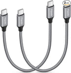 etguuds USB C to USB C Cable 1ft, 2-Pack 60W USBC to USBC Cord, Type C to C Charger Cable Fast Charging for iPhone 17 16 15 Pro Max Plus Air, Samsung Galaxy S25 S24 S23, for MacBook/iPad, Pixel
