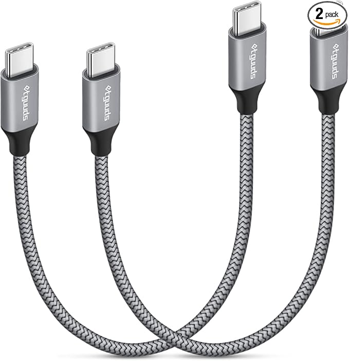 etguuds USB C to USB C Cable 1ft, 2-Pack 60W USBC to USBC Cord, Type C to C Charger Cable Fast Charging for iPhone 17 16 15 Pro Max Plus Air, Samsung Galaxy S25 S24 S23, for MacBook/iPad, Pixel
